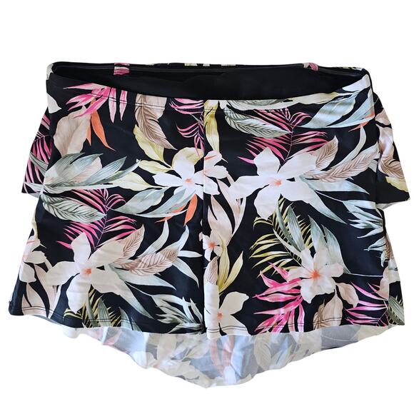 Kona Sol Blue Tropical Print Tankini Top NEW - Picture 2 of 6